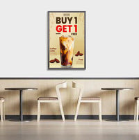 48x60 Large Poster Frame Wide-Face Poster Display SwingFrame, Quick Change, Swing Open Metal Frame