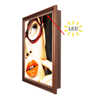 Designer Wood SwingFrame Backlit Light Boxes | Quick Change, Swing Open, LED Lighting 15+ Sizes