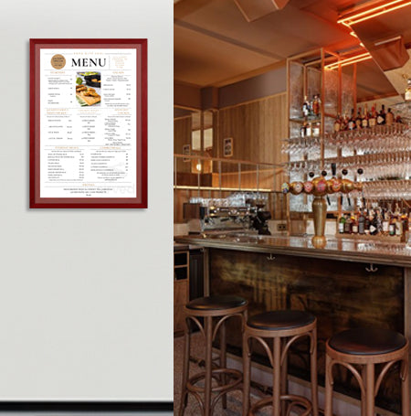 SwingFrame, Swing Open, Wood Framed Changeable Restaurant Menu Frames ...