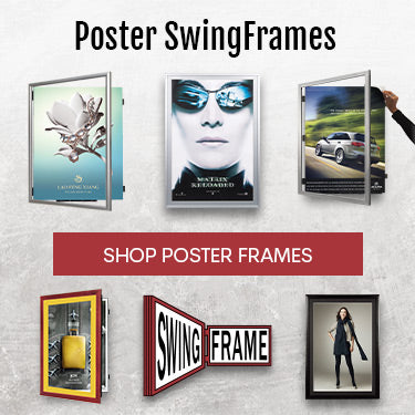 Wood Poster Stand  Swing Open Easy Change SwingStand Poster Display Stand  in 10 Wood Frame Finishes – Displays4Sale