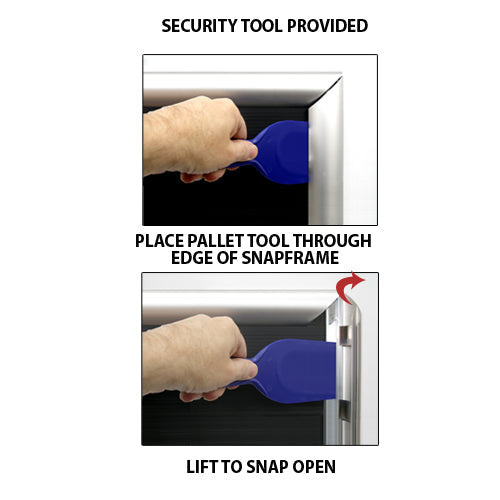 SwingSnap 8.5x11 Poster Snap Frame 1 3/4"Frame Profile + Security-Style with Pallet Tool