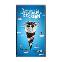 Extra Large 36 x 72 Frame, with Beveled Metal Slide-in Sign & Poster Frame, Quick Change