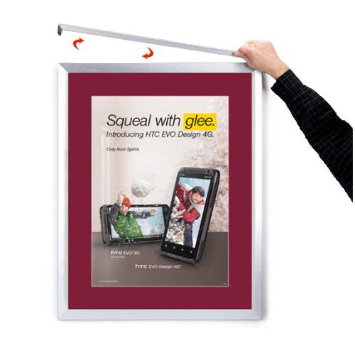 Designer Euro Style Slide In Picture Frame for Posters 22x28 + 3" Wide Matboard