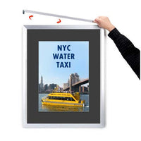Designer Euro Style Slide In Picture Frame for Posters 8.5x14 + 4" Wide Matboard