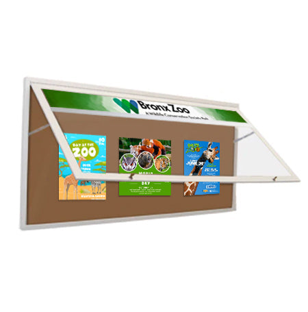 Extra Large Outdoor Enclosed Bulletin Board Display Cases with Header | Radius Edge Corners SwingCase 15+ Sizes