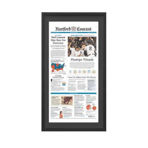 New York Yankees World Series Championship Newspaper Wood Display Frame
