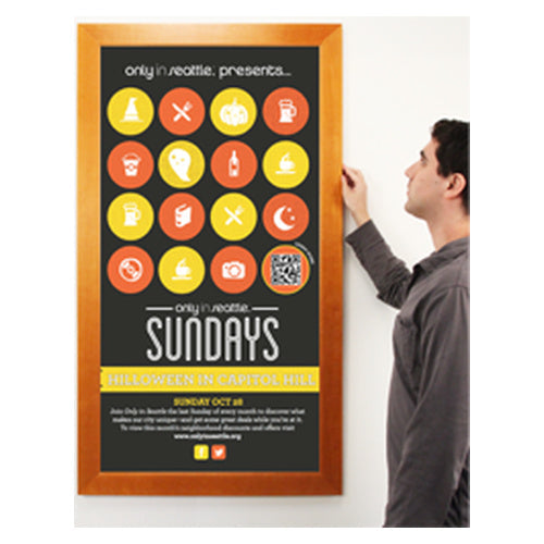 10 x 12 Wood Picture Poster Display Frames (Wide Wood)