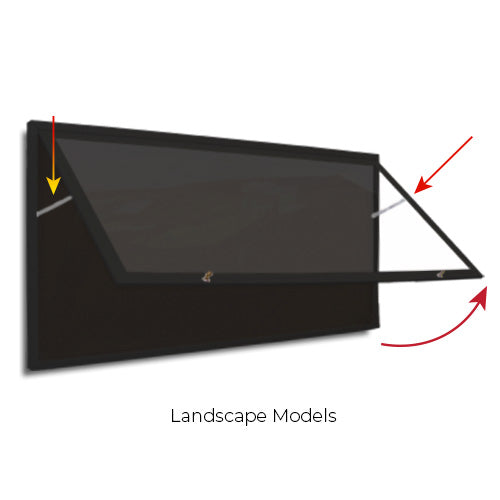 Landscape models of the Extreme WeatherPlus Extra Large cases feature upward swinging doors supported by prop arms.