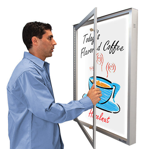 Extreme WeatherPlus Outdoor Enclosed White Dry Erase Markerboard with LED Lights
