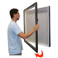 36x48 SwingFrame Designer Wood Framed Large Cork Board Display Case 4 Inch Deep