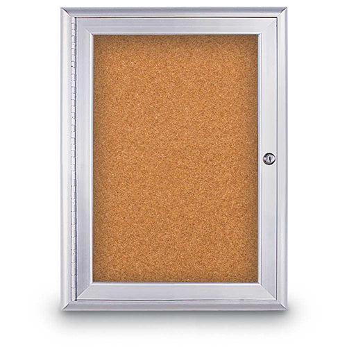 Outdoor Enclosed Poster Display Cases | SwingCase Radius Edge Cabinet Corners + Cork Board Choose 15 Sizes and Custom United Visual Products