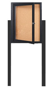 SwingCase Standing 11x17 Outdoor Bulletin Board Enclosed with 2 Posts (One Door)