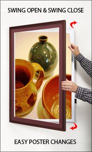 Wood 361 Poster Display SwingFrames 16x24 With Matboard