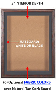 20"x30" SwingFrame Oak Shadow Box Display Case with Cork Board 3” Deep