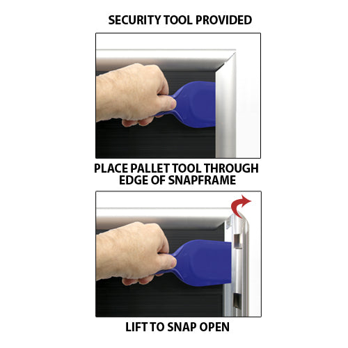 SECURITY PALLET TOOL INCLUDED TO OPEN 22x34 FRAMES