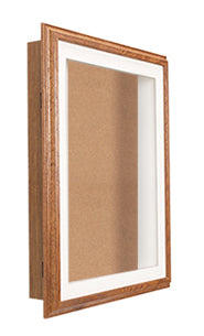 24 x 24 Wood Framed Oak Shadow Box Display Case