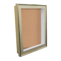 24 x 48 SwingFrame Designer 3 Inch Deep Shadow Box Display Case w Cork Board and Light - Metal Framed