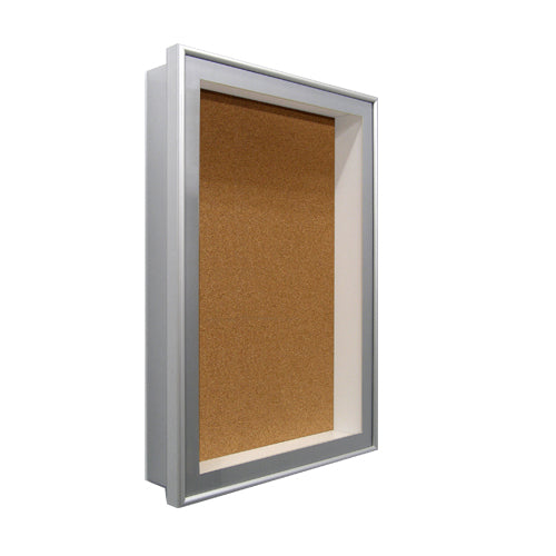 24 x 24 SwingFrame Designer Metal Frame Shadow Box Display Case w Cork Board 3 Inch Deep