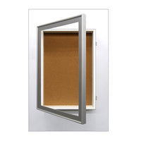 24 x 24 SwingFrame Designer Metal Frame Shadow Box Display Case w Cork Board 3 Inch Deep