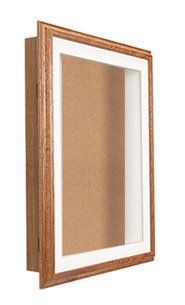 36x36 Oak Framed SwingFrame Designer Enclosed Bulletin Board