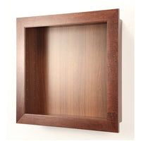 SwingFrame Designer Shadow Boxes with 4" Interior Depth | Optional Inertior Laminate Finish "FANCY WALNUT" Compliments Wide Wood RICH WALNUT FRAME FINISH