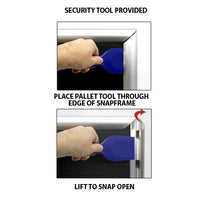 SECURITY TOOL PROVIDED FOR EASY CHANGE of POSTERS 60x72