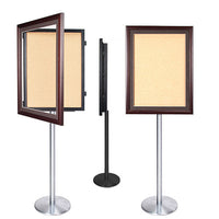 Designer Wood Bulletin Board SwingStands | Single Sided Display Case