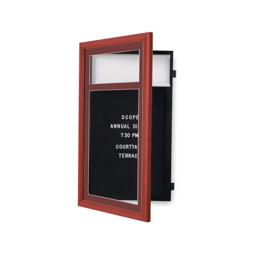 Designer Wood Framed Letter Board SwingFrames with Message Header | Enclosed Letters Board