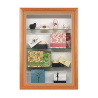 Designer Wood Shadow Box Swingframes with Shelves & Interior Lighting (3" Deep)
