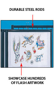 Free-Standing 31x73 Swing Panel Flash Art Display Large-Format with 10, 20  or 30 Steel Flip Panels