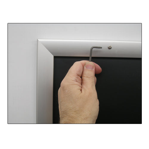ALLEN WRENCH (KEY) INCLUDED TO OPEN & SECURE ALL (4) 20x24 FRAME RAILS