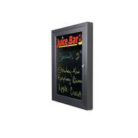 SwingCase Extra Large Indoor Enclosed Dry Erase Marker Board LED Lighted | Black Board Display Case Only 3 1/8" Deep