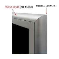 RADIUS EDGES WITH MITERED CORNERS (SHOWN IN SILVER)