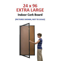 Extra Large 24 x 96 Indoor Enclosed Bulletin Board Swing Cases with Light (Single Door)