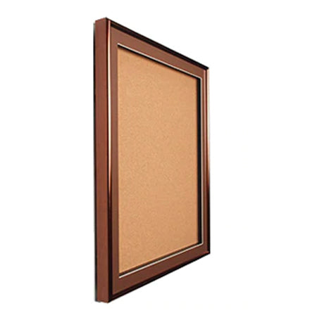 Extra Large Designer Metal Framed 36 x 60 Enclosed Cork Bulletin Board SwingFrame | 5 Frame Finishes