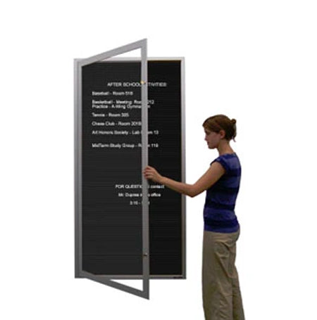 EXTRA LARGE Indoor LED Lighted Enclosed Letter Boards | Single Front Locking Door