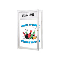 Indoor Enclosed Dry Erase Whiteboard Marker Board Display Case with Personalized Message Header | Melamine White Board Surface