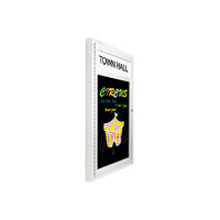 Wall Mount Enclosed, Locking Dry Erase Black Markerboard Lighted with Message Header | Locking Display Case 3 1/8" Deep