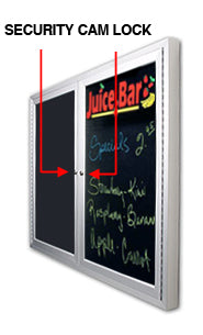 2-3 Door Wall Mount Indoor Enclosed Dry Erase Black Marker Boards with Rounded Corners