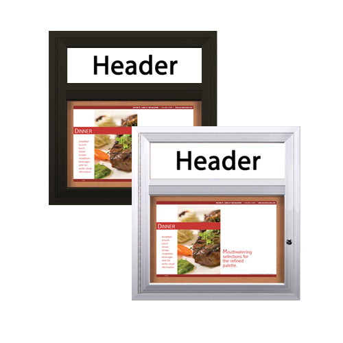 Indoor Restaurant Displays with Header | Menu Cases | Wall Mount Indoor ...