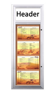 Indoor Menu Case Displays with Header For 8.5x14 Restaurant Menus ...