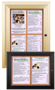 Indoor Restaurant Menu Cases Lighted For 11x17 Menus | Restaurant ...