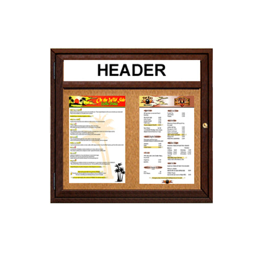 Indoor Wood Restaurant Displays with Header and Lights | For 11x14 ...