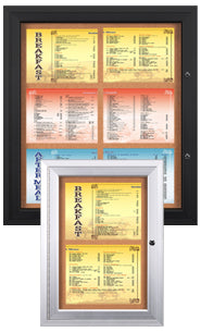 Indoor Menu Display Cases For 8.5x11 Menus | Wall Mounted Menu Display ...
