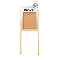 Outdoor Enclosed Bulletin Board SwingCase with Message Header, Lights and Free Standing on Posts Select 8+ Sizes and Custom