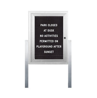 Outdoor Enclosed Letter Boards with LED Lights and Posts (Single Door)