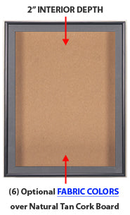 Large Shadow Box Display Cases with Cork Board 2" Deep Interior | Metal Shadowbox Frames