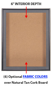 Large Shadow Box Display Cases with Cork Board 6" Deep Interior | Metal Shadowbox Frames