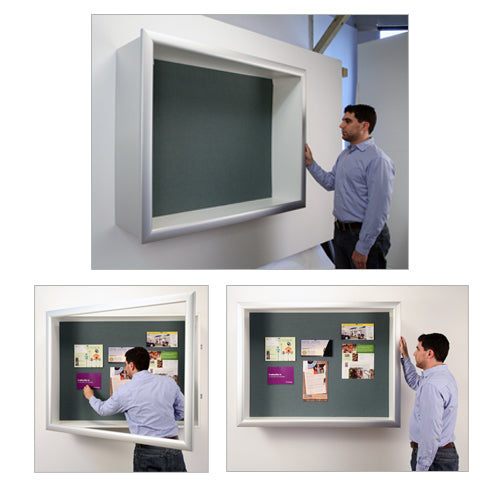 LARGE, BIG and DEEP DISPLAY CASES (1" DEEP) with LED LIGHTING ARE OFFERED! (SHOWN with a MUTED GREEN FABRIC)