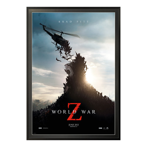 MOVIE POSTER PICTURE FRAME DISPLAY SHOWN in SATIN BLACK FRAME with RAVEN BLACK MATBOARD